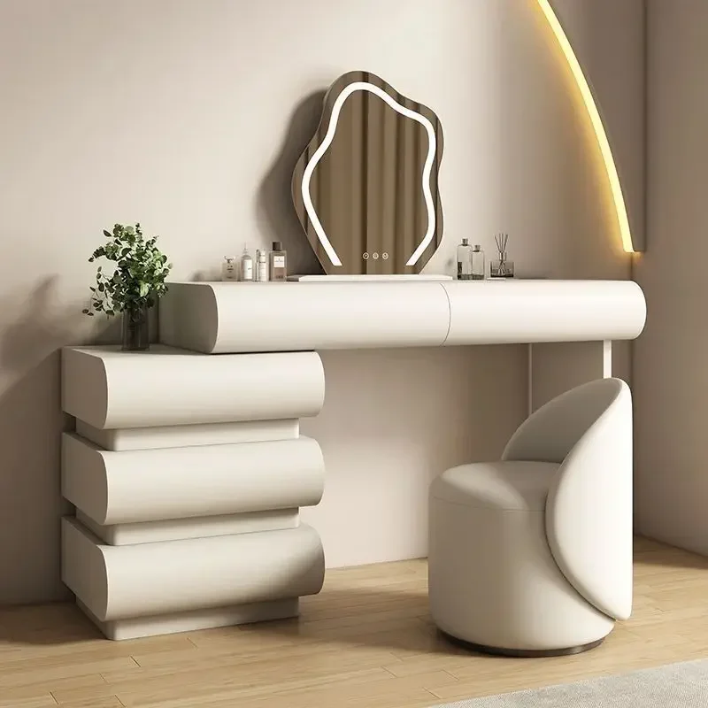Mirror Drawers Vanity Table Bedroom Makeup Storage Organizer Dressing Table Chair Nail Comoda Pra Quarto Lounge Suite Furniture