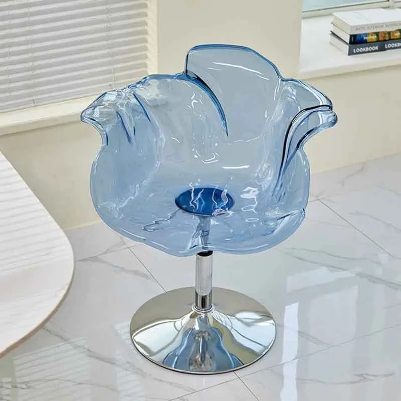 Nordic Furniture Transparent Petal Chair Elevating Leisure Seat Creative Dining Chairs Bedroom Dressing Stool Backrest Armchair