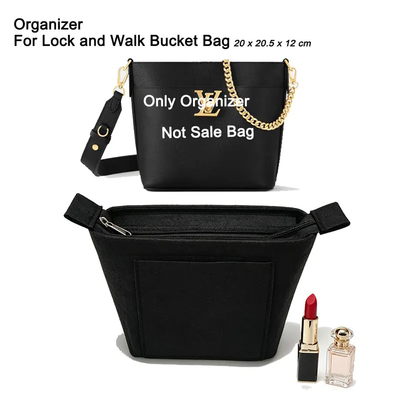 With Zipper Cover Organizer Insert For Lock And Walk Bucket Bag Portable Sorting Liner Storage Pouch Luxury Bag Inner Divider