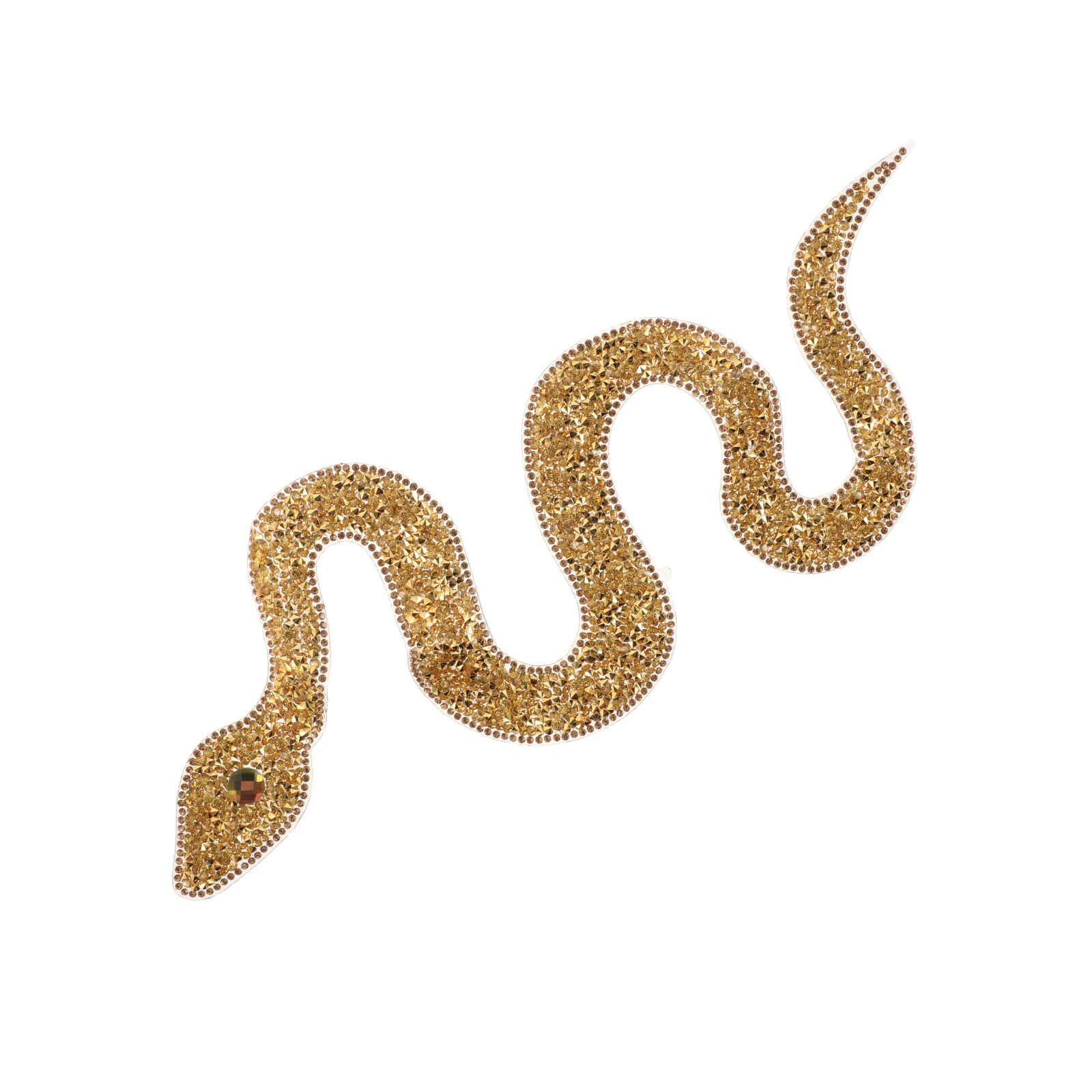 

Snakelike Rhinestone Applique Iron on Patch Stylish Garment Decoration for Clothes Bags Books Backpacks Snake Applique
