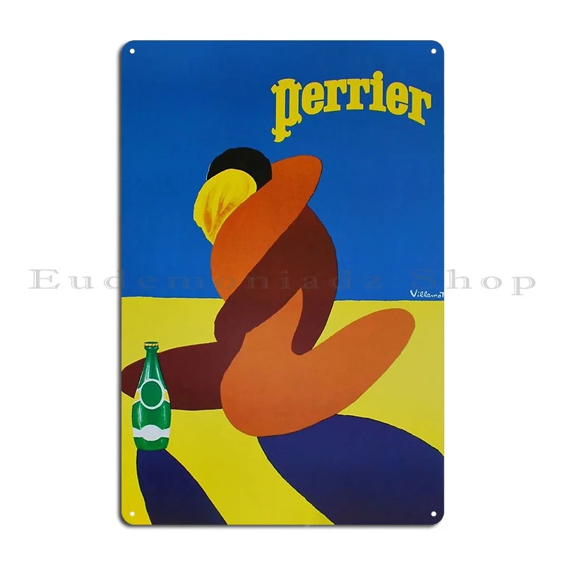 French Sparkling Water Perrier 1981 Poster Vintage Embrace Metal Sign Custom Garage Bar Cave Home Classic Tin Sign Poster