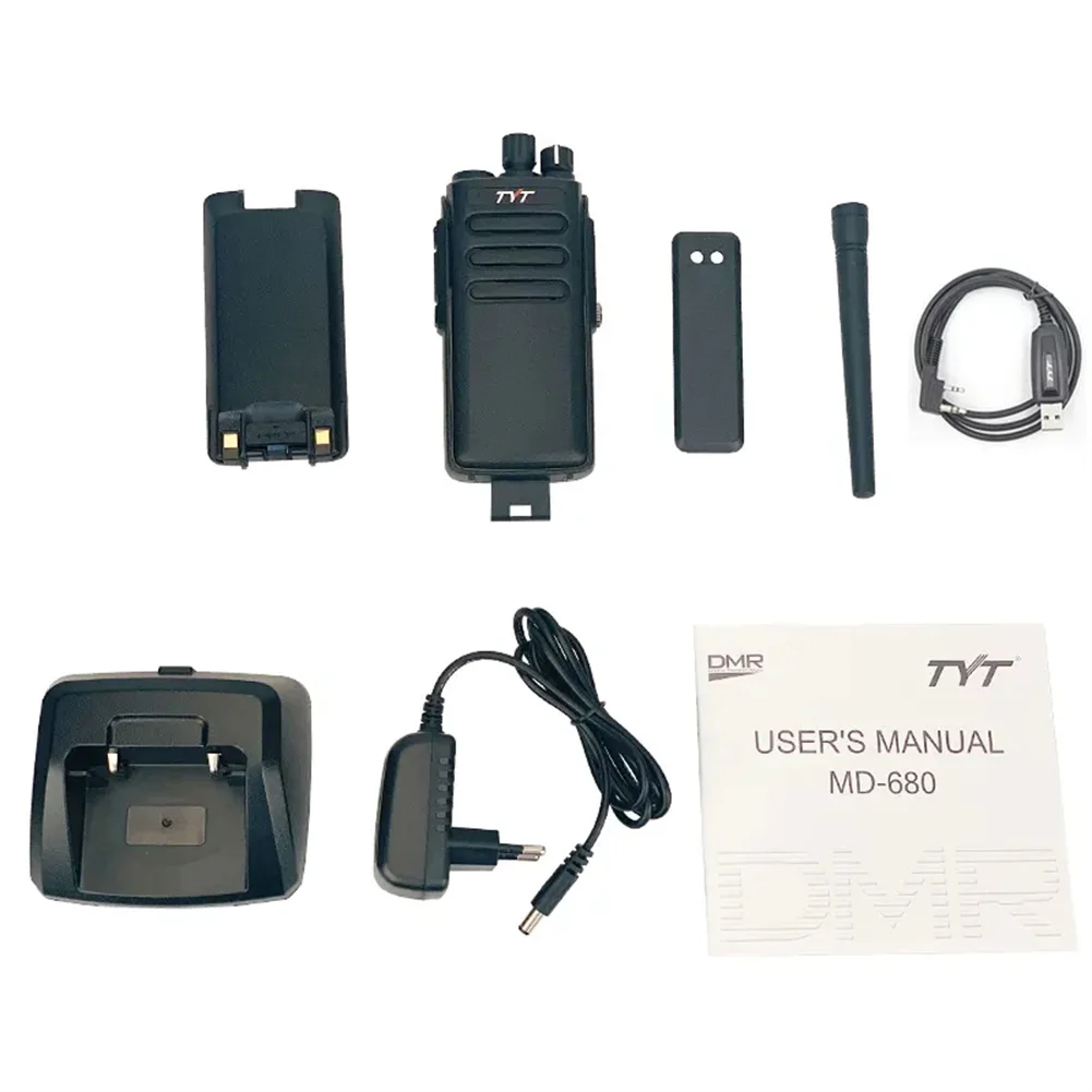 TYT MD-680 DMR Digital Two Way Radio UHF 400-470Mhz High Power 10W Power Waterproof IP67 Long Talk Range Walkie Talkie for Work