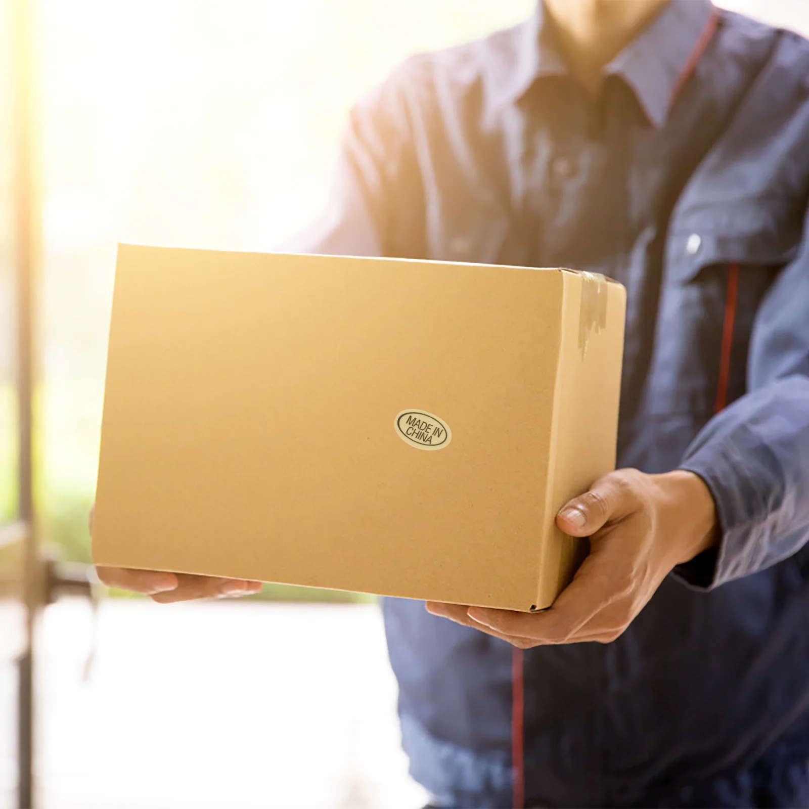 11700 Pcs Protective Sticker Yellow Background Black China Imported Labels Package Stickers Removable