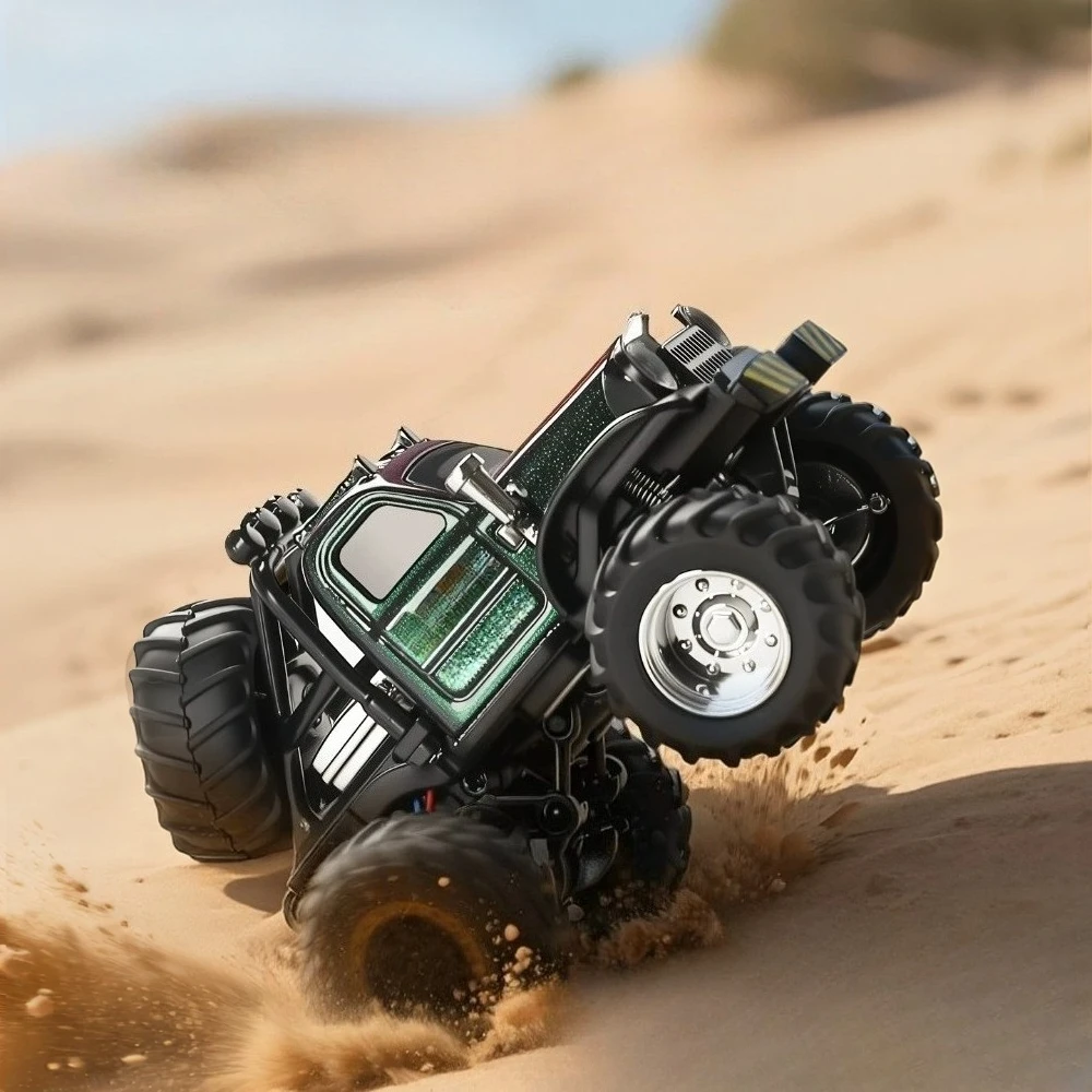 1:64 Mini 4WD Remote Control Car Desktop Die-Made Off-Road Vehicle Simulation Model Electronic Toy Car Gift for Boys
