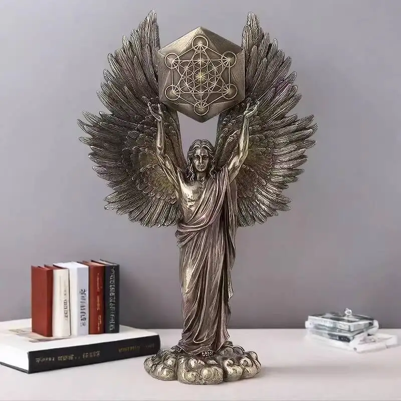 Nordic New Archangel Metatron Angel Transformation Sculpture Resin Crafts Garden Statue Creative Theme Belief Decor Figurines