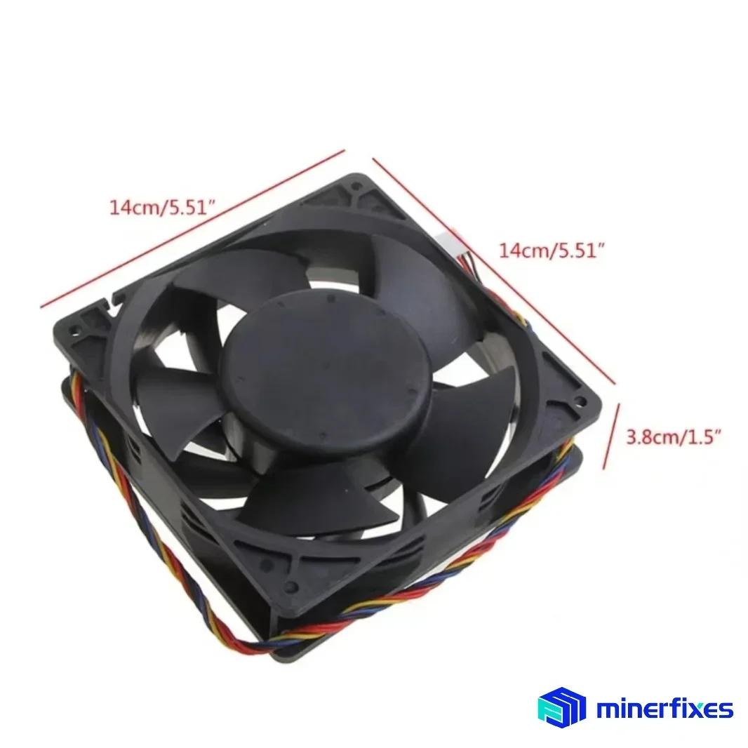 WhatsMiner Fan KZ14038B012U 12V 7.2A 14cm Fan 12V 7.2A 6PIN Draad Connector Hoge Snelheid Server computer Chassis Power Cooling Drop