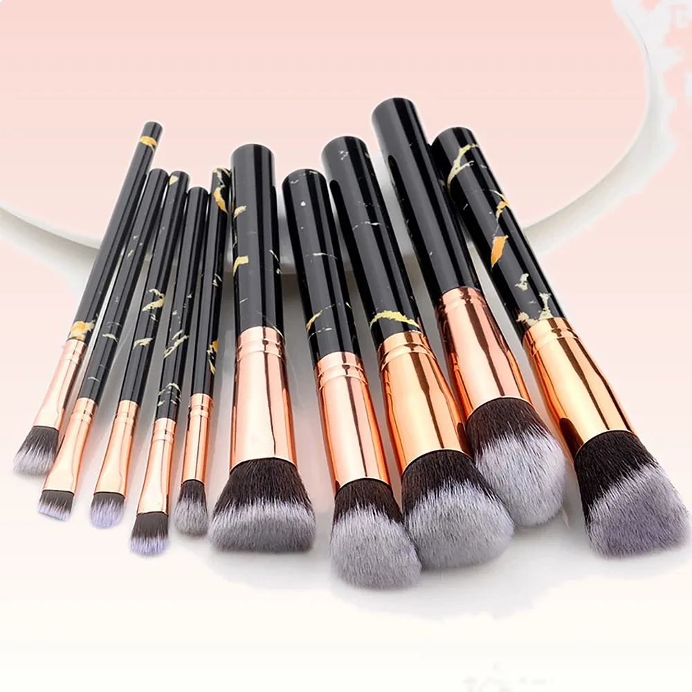 10pcs Makeup Brush Set Foundation Powder Eyeshadow Blender Beauty Kit