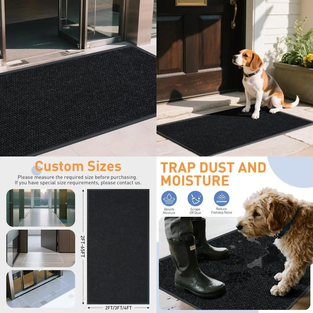 

Customizable 2ft x 12ft Non-Slip Indoor/Outdoor Entrance Door Mat, Commercial Grade Easy Clean Mat, Low Profile for Durability