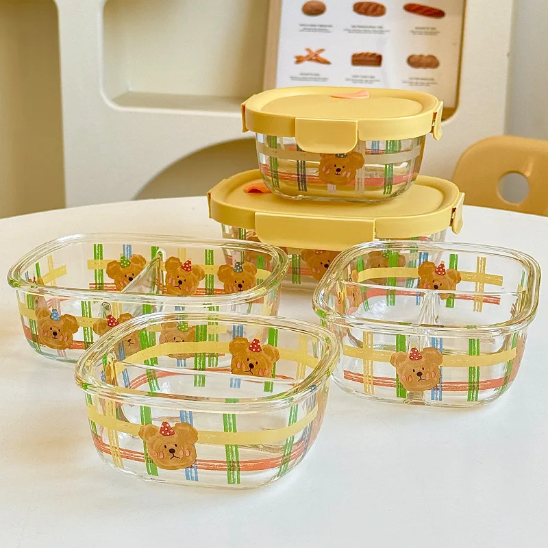 

LTT glass crisper microwave oven heating bowl office workers bring rice lunch box