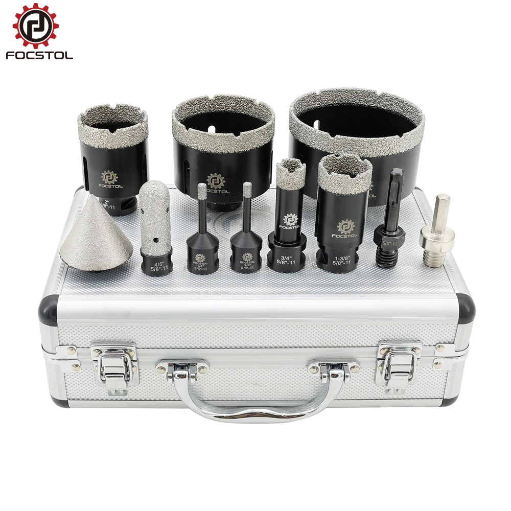 FOCSTOL Diamond Drill Bit for Tile Marble Granite Ceramic Chamfer Bit Milling Bit 5 8-11 Thread Tool Kit Hole Saw Drill Core Bit