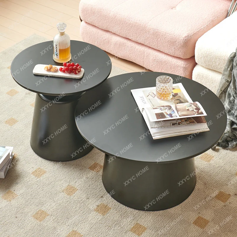 

Simple Round Coffee Tables Set Modern Large Small Combination Center Table for Living Room Durable Home Interior Bedside Table