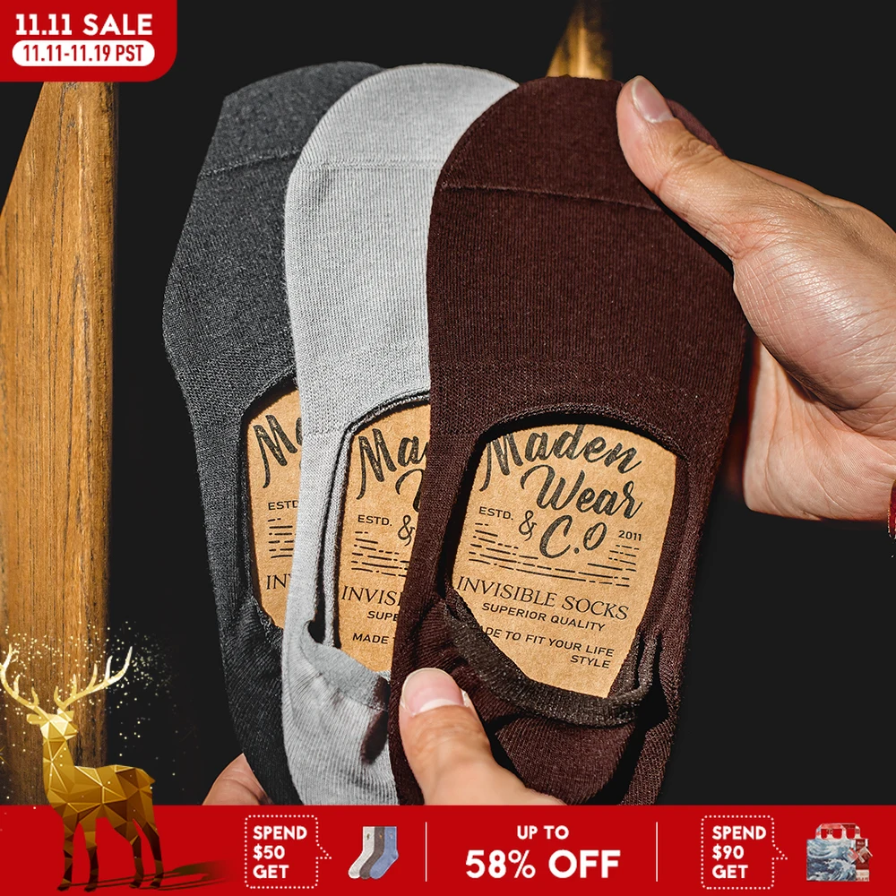 

Maden 1/3/6/9 Pairs Solid Color Socks Invisible Boat Socks Silicone Non-slip Breathable Shallow Mouth Low-top Thin Sporty Socks