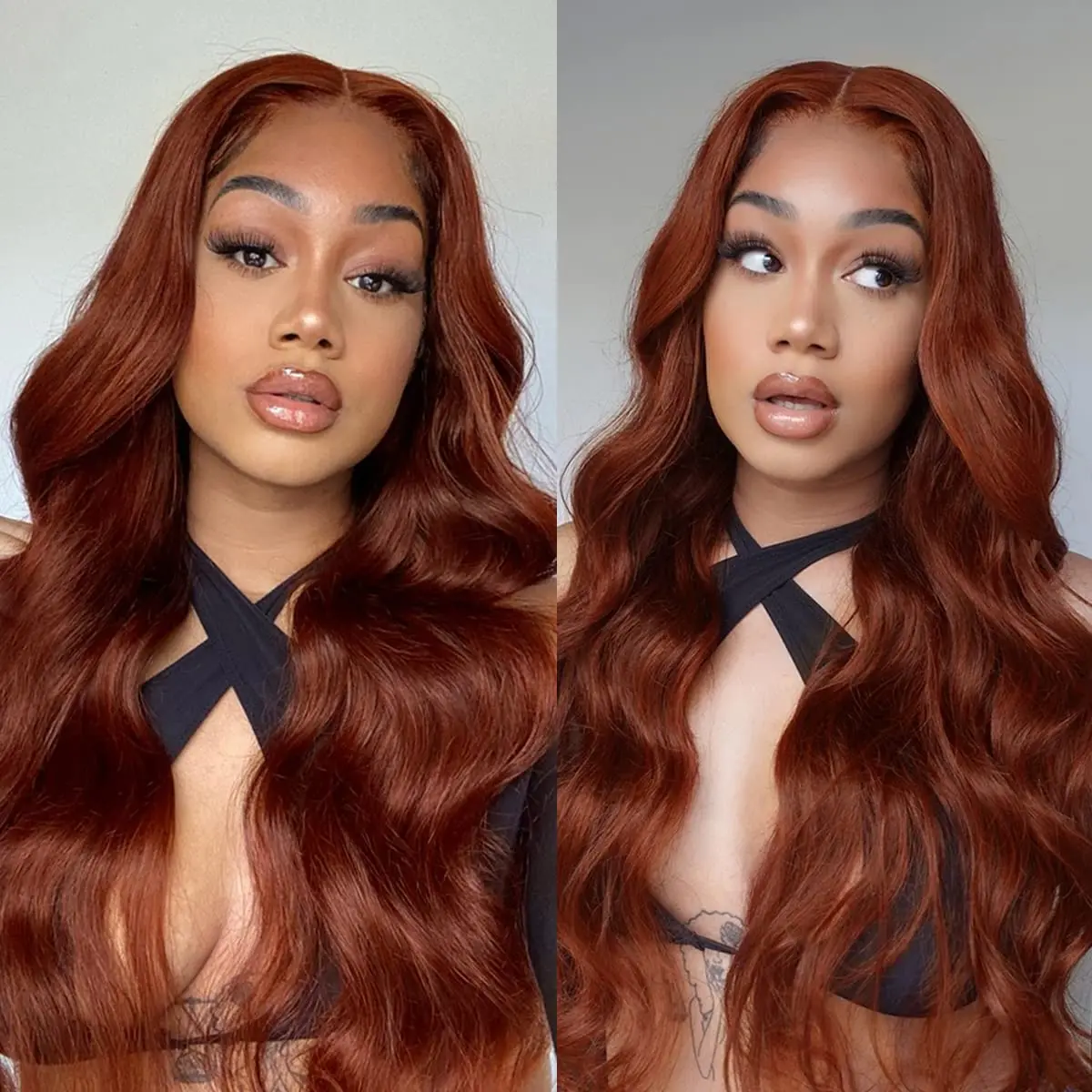 Perruque Lace Front Wig Brésilienne Naturelle, Cheveux Humains, Rouge Foncé, Brun, 13x6, 13x4, 4x4, Pre-Plucked