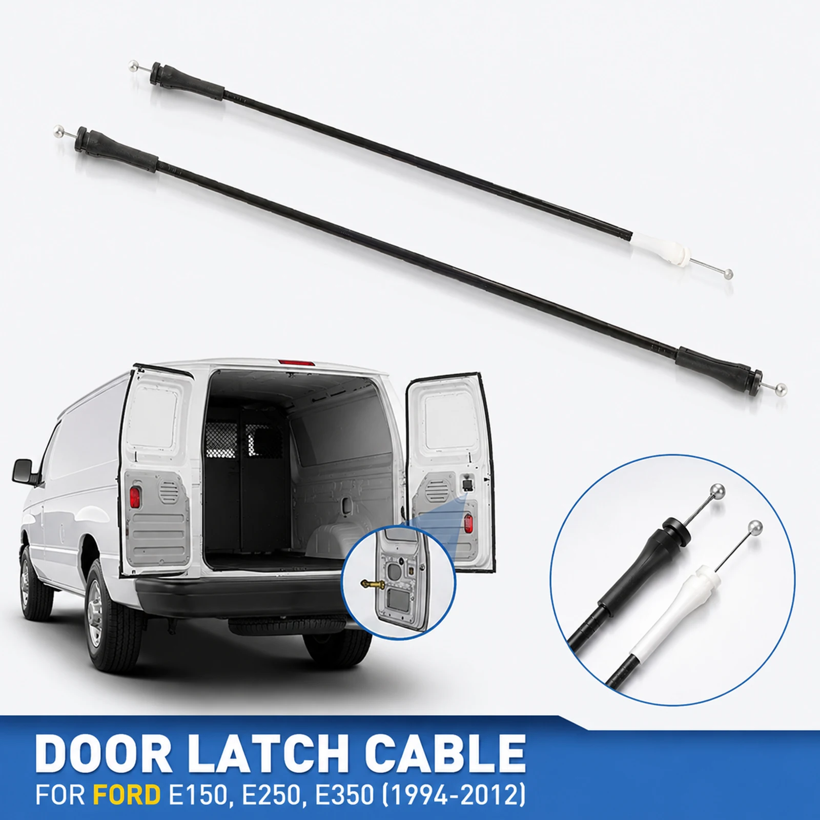 Kit de reparación del cable de liberación del pestillo de la puerta trasera derecha 8C2Z15431A02C 924-351 para Ford Econoline E150 E250 E350 Van 1992-2014