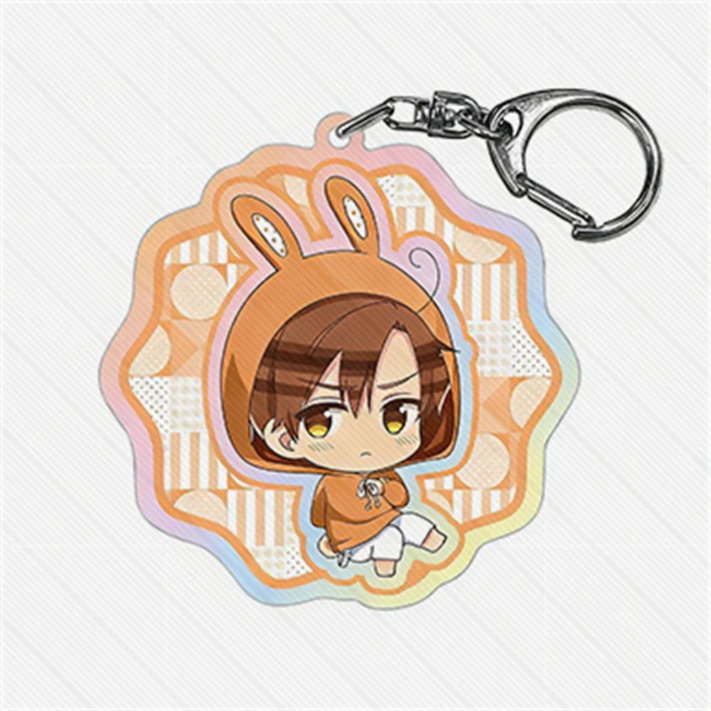 6cm Anime Hetalia World Stars Acrylic Keychain Model Cosplay Charm Characters Ornament Accesorios Goods Fan Collection Gifts