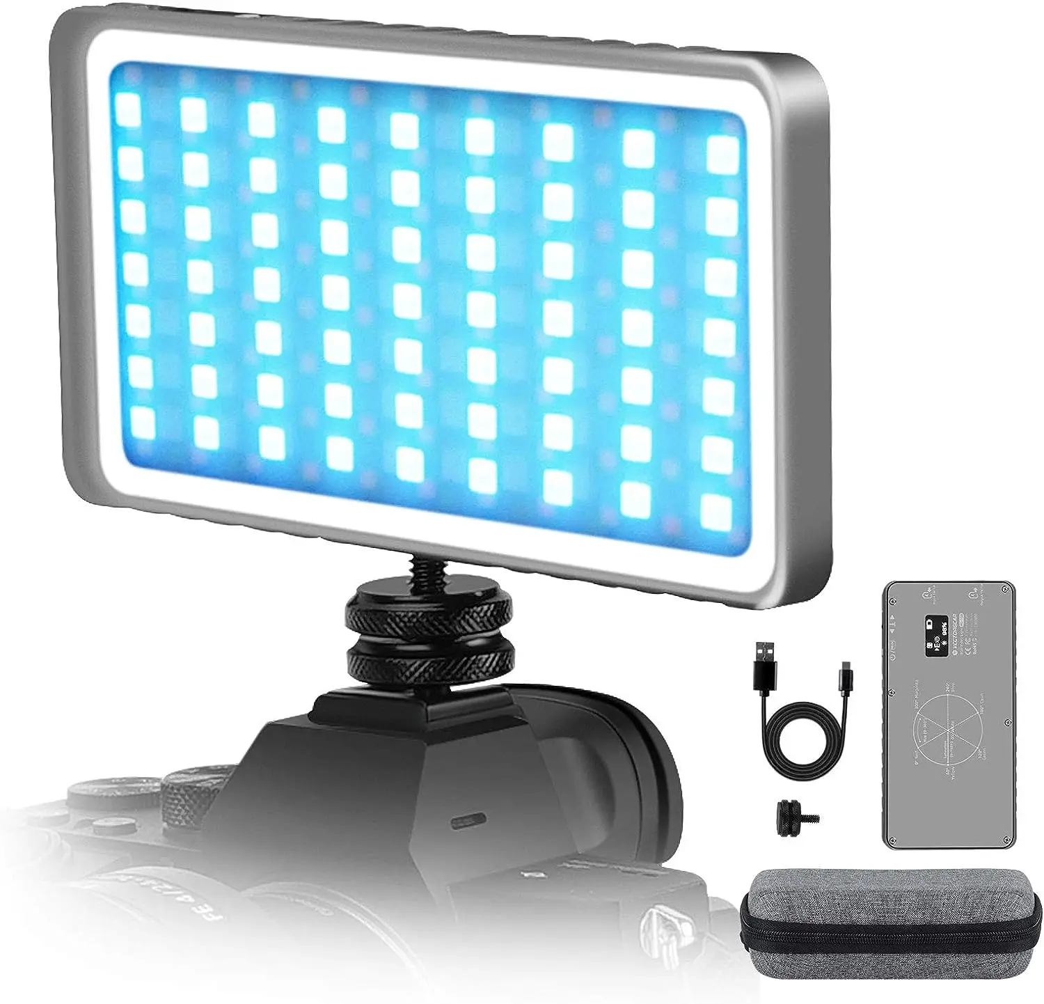 

Vectorgear HL-158 LED RGB Video Light 0-360° Full Color 2500 to 9000K 14W 4000mAh Photography Camera Light Dimmable Pocket Light