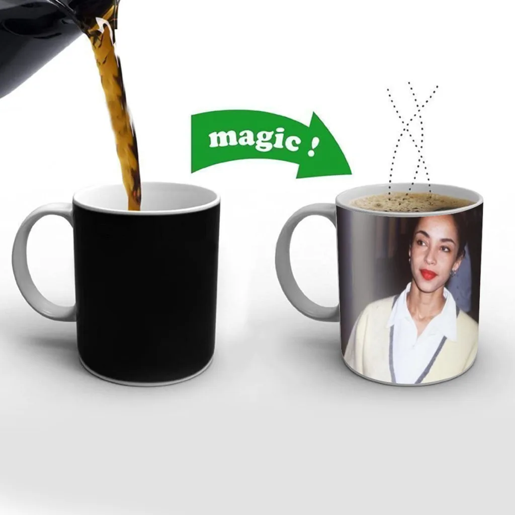 Band S-Sade Adu Singer Movie Magic Hot Cold Heat Temperature Sensitive Color-Changing Coffee Tea Milk Mug Cup