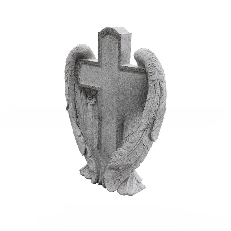 Cross-shaped tombstone, granite memorial stone