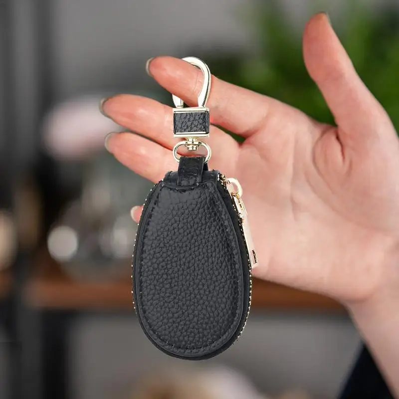 Car Key Wallet Pocket PU Pouch Leather Key Pouch Multifunctional Keychain Car Key Case Car Key Holder For Business Travel