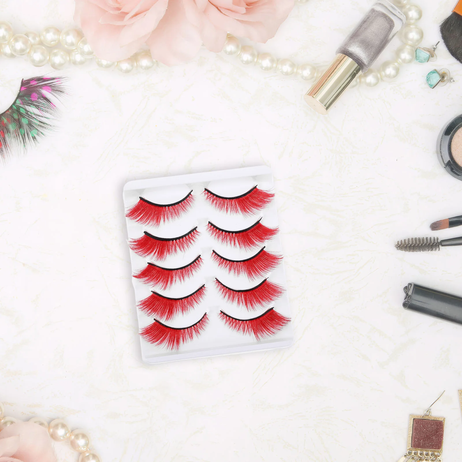 5 pares de pestañas postizas de Manga de colores, pestañas postizas cortas de aspecto Natural, pestañas postizas de hadas rizadas para Cosplay, accesorios de maquillaje para fiesta de Halloween