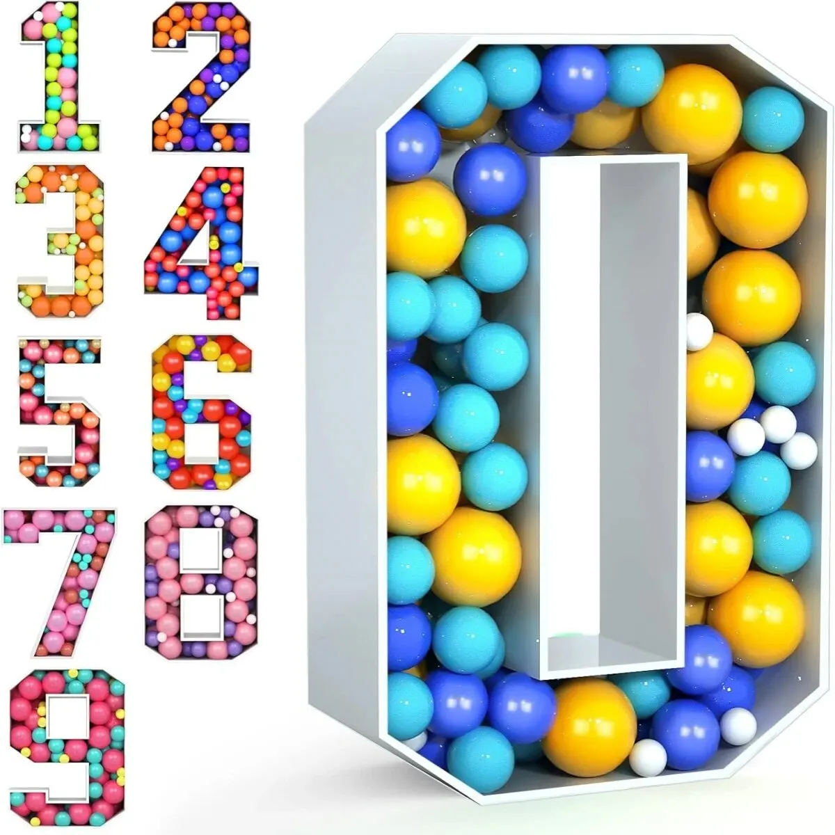 1 pz 73CM 3D riempito numero di palloncino 0-9 Light Up Marquee Foam Board per anniversario di compleanno e decorazioni pasquali