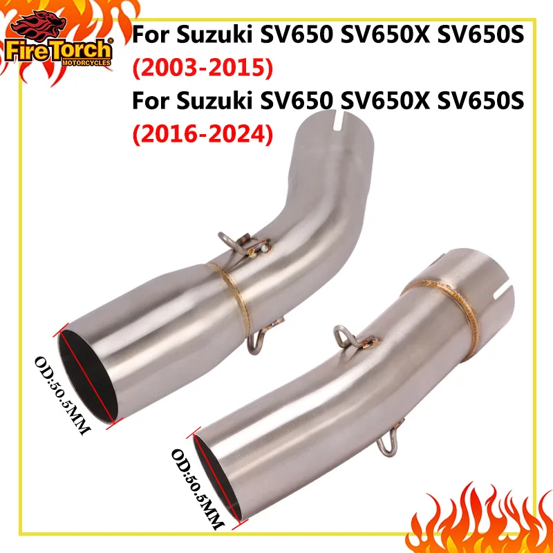 Motorcycle Exhaust Escape Modified For SUZUKI SV650 SV650X SV650S 2003 - 2020 2021 2022 Mid Link Pipe Connecting 51mm Muffler