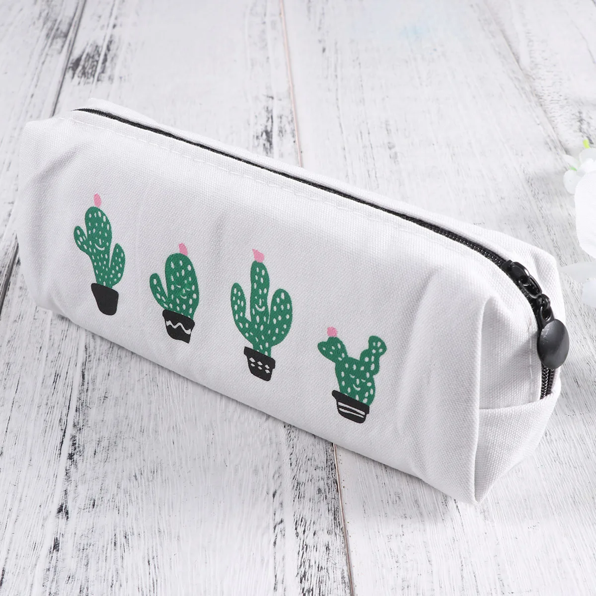 

Kawaii Cactus Canvas Pencil Box Pen Bags Eco Friendly School Supplies Octagonal Version Four Cactus Design