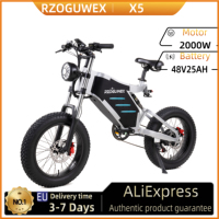 RZOGUWEX X5 electric bicycle power 1000w, 48V25H range 50-60KM, speed 45-50KM/h front and rear hydraulic oil brakes