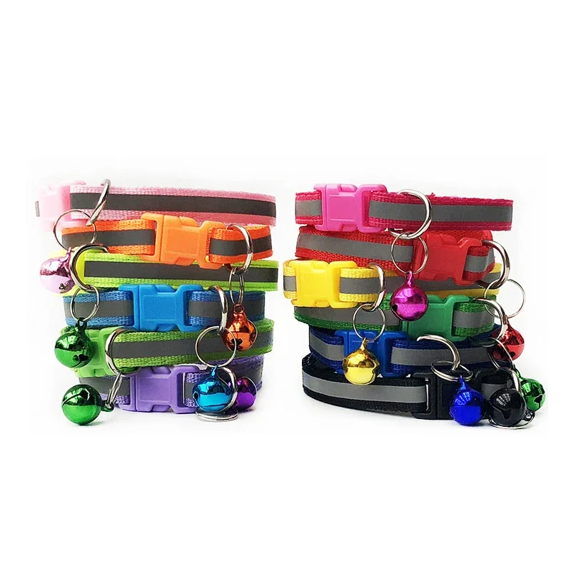 1pc Reflective Collar Pet Bell Collar Adjustable Size Suitable For Cats And Dogs Small Pet Supplies Basic Collars Pet Decoration