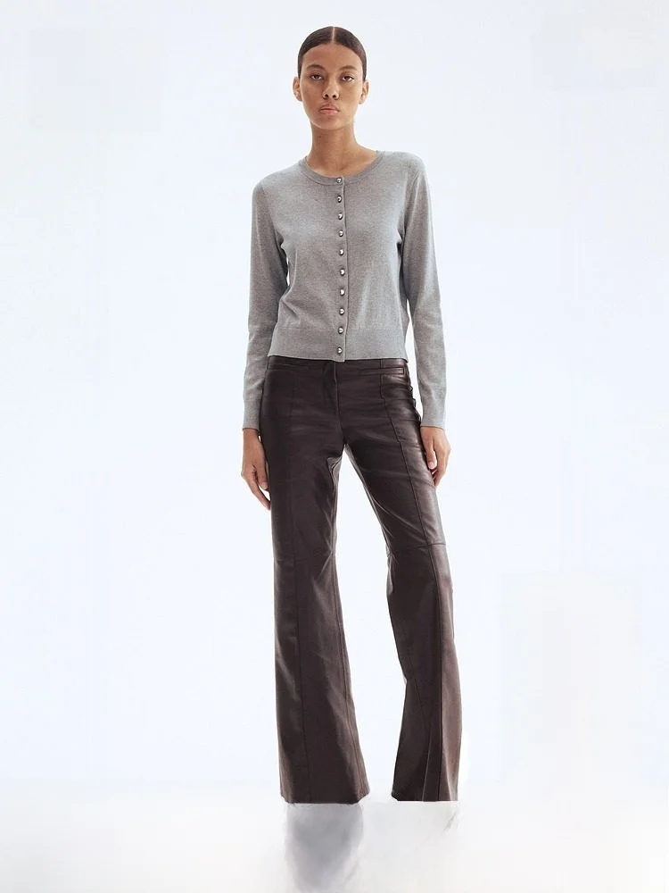 

H&M Женская верхняя одежда Long Sve Тонкая трикотажная основа Base irt Мягкая удобная поездка на работу Sle Обычная посадка на пуговицах Длина