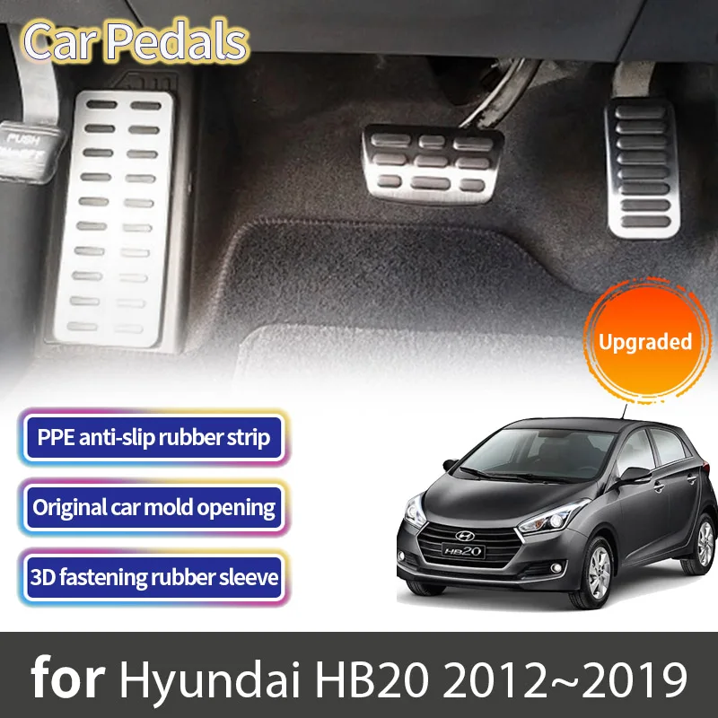 For Hyundai HB20 20 Accent HB20S Graviti HB20X 2012~2024 AT Car Foot Pedals Cover Accelerator Brake Restfoot Non-slip Pedal Pads