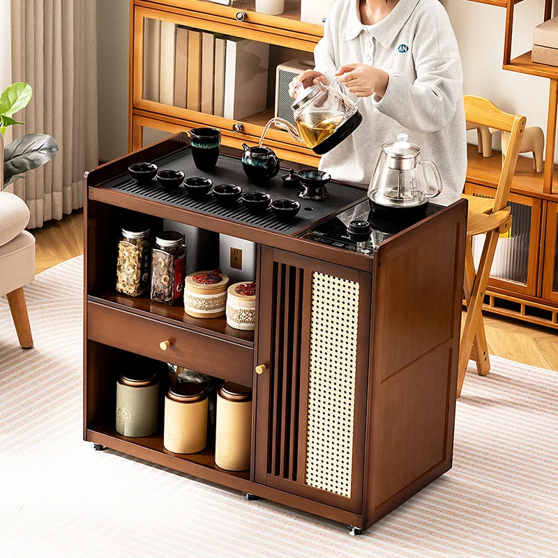 Mobile small  cabinet household balcony tea table integrated coffee table drinking full set