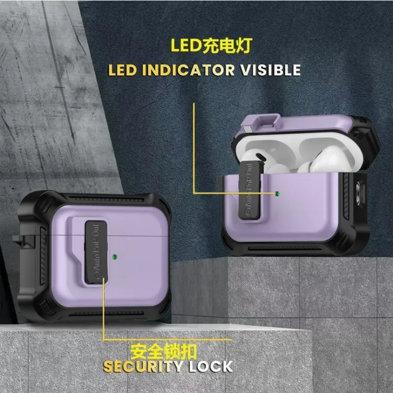 حافظة مفتاح مقاومة للصدمات لهاتف أبل لأجهزة Airpods 3 غطاء حماية لأجهزة AirPods 1 2 Pro 2 2021 مع سلسلة مفاتيح