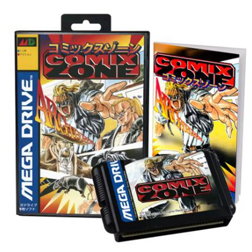 Comix Zone with Box and Manual for 16 Bit Sega MD Game Cartridge Megadrive Genesis System