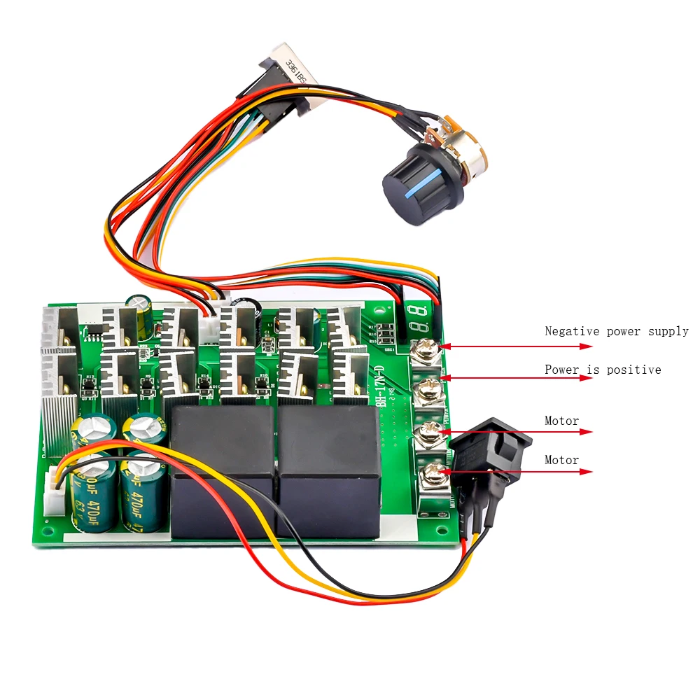 2方向リバーススイッチ付きDCモーター速度制御モジュール,DCモーター速度制御モジュール,10〜55V, 60A