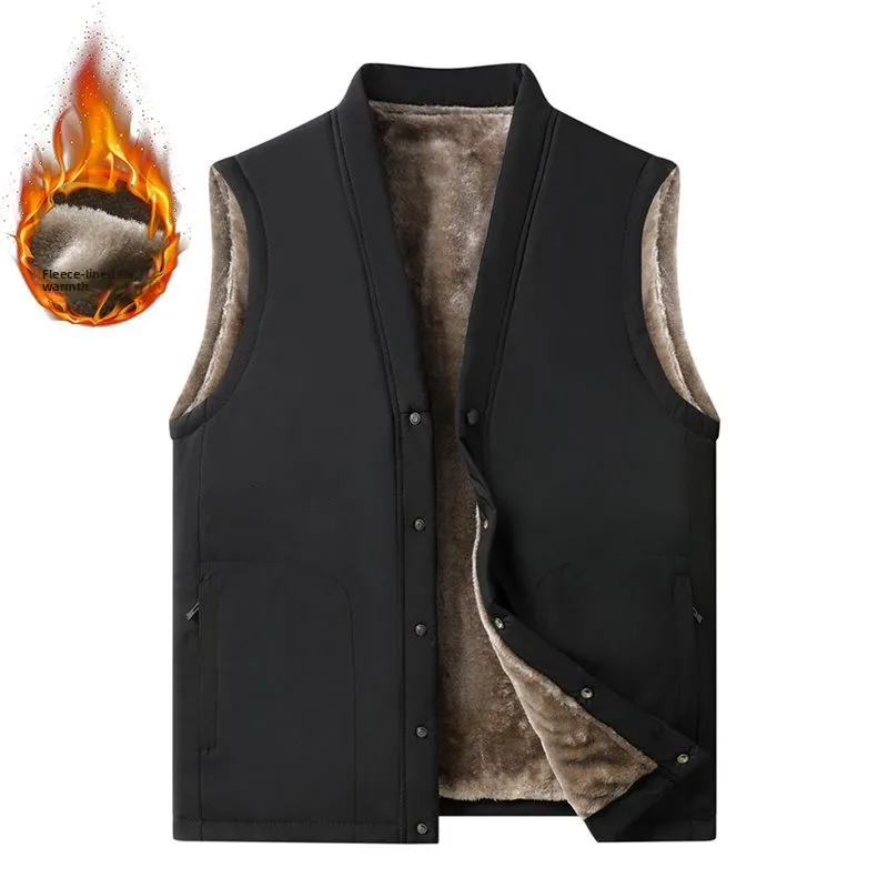 

Мужской жилет с V-образным вырезом на флисовой подкладке, повседневный, больших размеров, удобный, дышащий