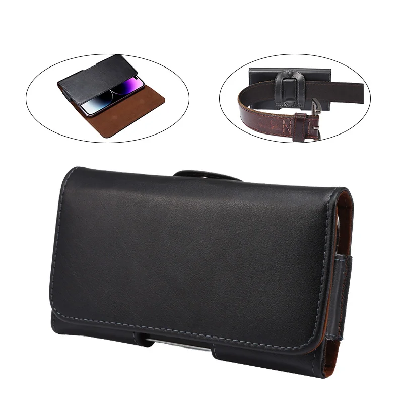

Universal Genuine Leather Belt Holster Case For iphone Samsung Galaxy S25edge S25Ultra S24FE A56 A36 A26 iphone Xiaomi Waist Bag