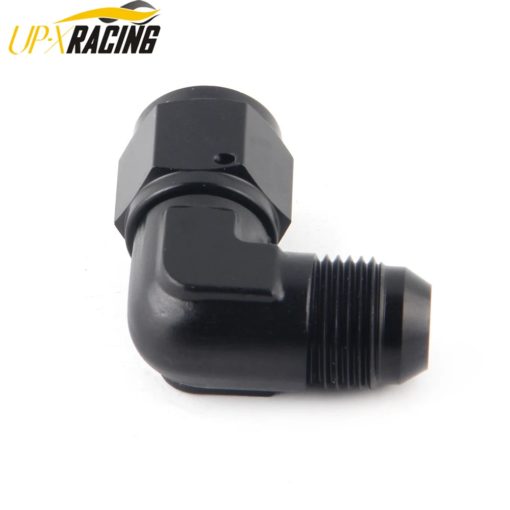 Oil Fuel Fittings Anodized Aluminum  Adapter 90 Degree Female AN6 8 10 Swivel Adaptors To Male Black JT24