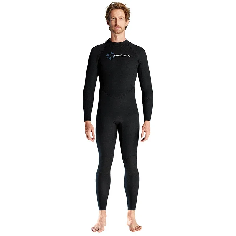 Men's 1.5mm Long Sleeves Submarine Suit Jumpsuit One-piece Oversized Warm and Cold Resistant Snorkeling and Surfing Swimsuit