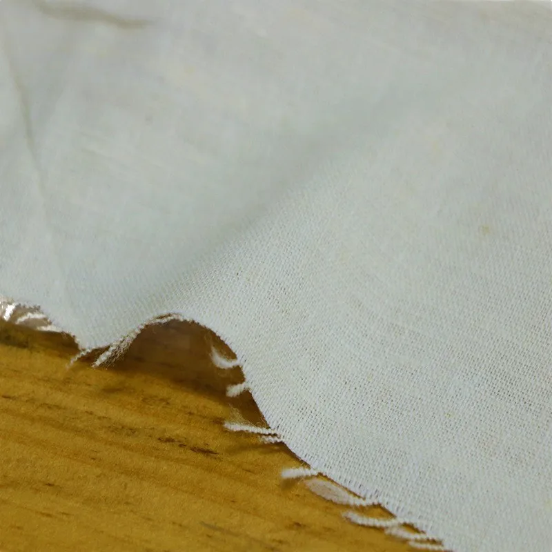 Silk and linen blended fabric in its natural color without bleaching or dyeing