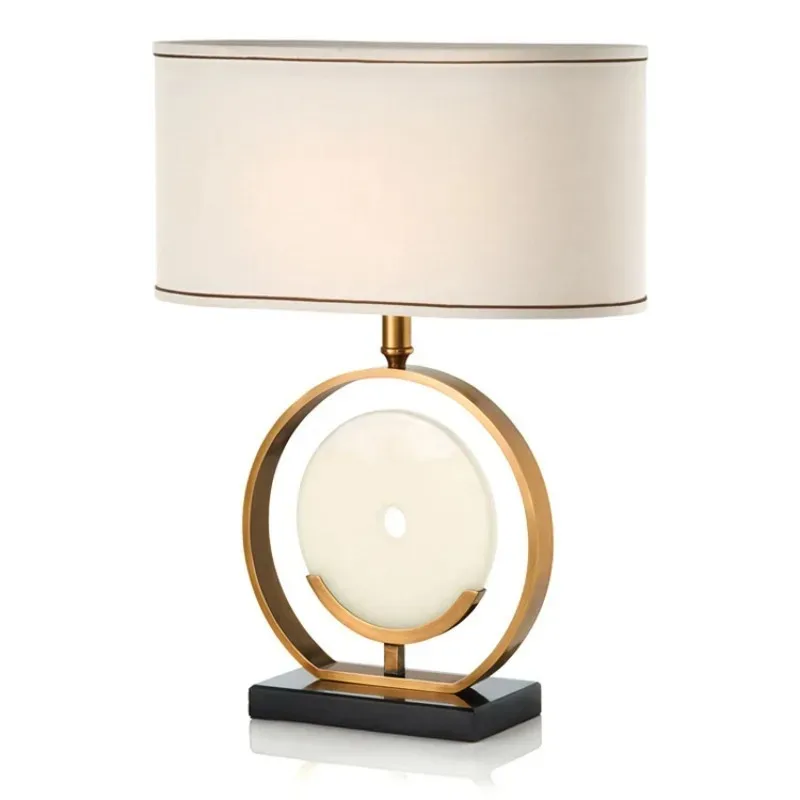 Postmodern Marble Floor Lamps Living Room Study Office Study Fabric Lampshade Metal Reading Table Desk Lamps Decoration Fixtures