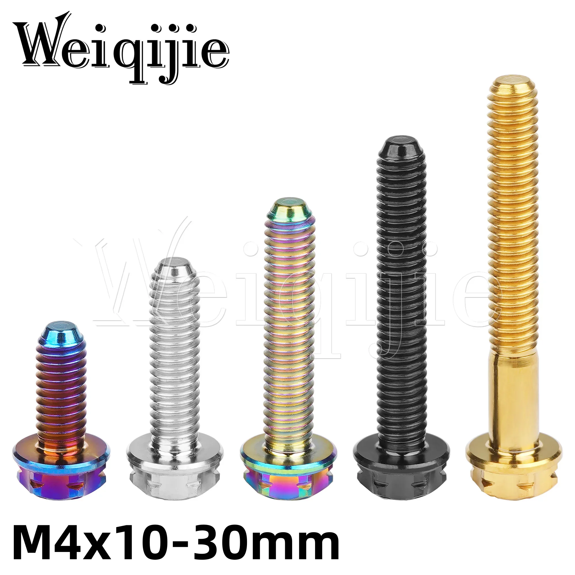 

Weiqijie 6PCS Titanium Bolt M4x10 15 20 25 30 Torx T20 Flange Bicycle Motorcycle Head Screws 1Pcs