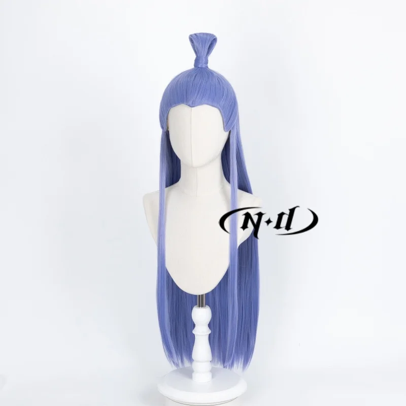 ND Ao Bing Cosplay Perücken Ne Zha Anime Cosplay Blaue Haarperücken Hitzebeständige Synthetik für Comic Con Coser Kostüm Mottoparty