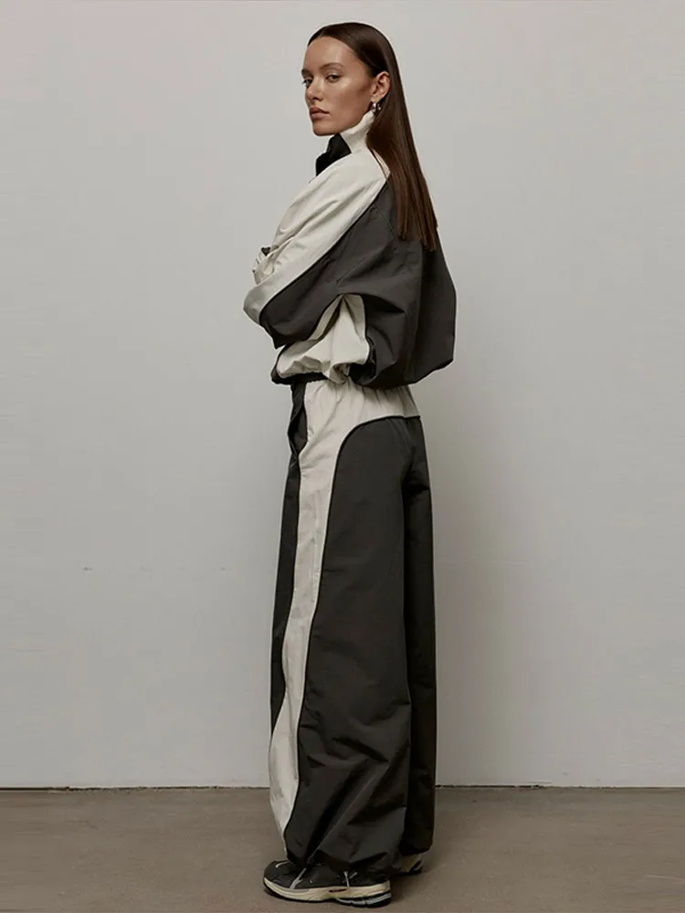 

Contrast Color Pant Set Women Tracksuit Jogger Y2k Sweatshirts Autumn Sports Elastic Waist Streetwear Pants Matching Sets