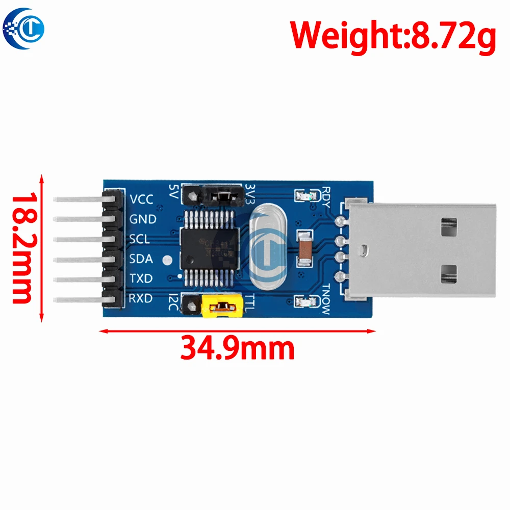 Moduł CH341T 2 w 1 3.3V 5V USB do I2C IIC UART USB do TTL programator portu szeregowego jednoukładowego
