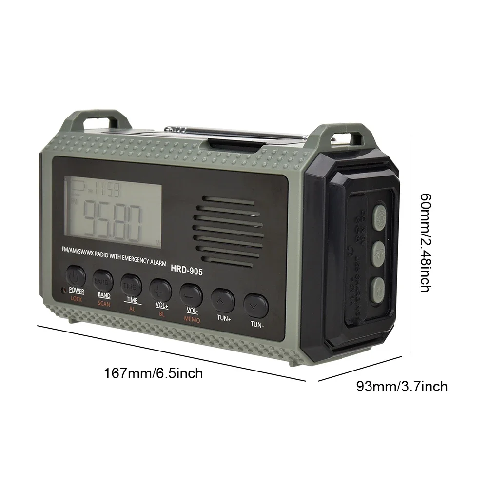 كرنك اليد الشمسية AM FM SW NOAA راديو الطقس 10000MAh المحمولة راديو الطوارئ الشعلة القراءة مصباح SOS إنذار قوة البنك