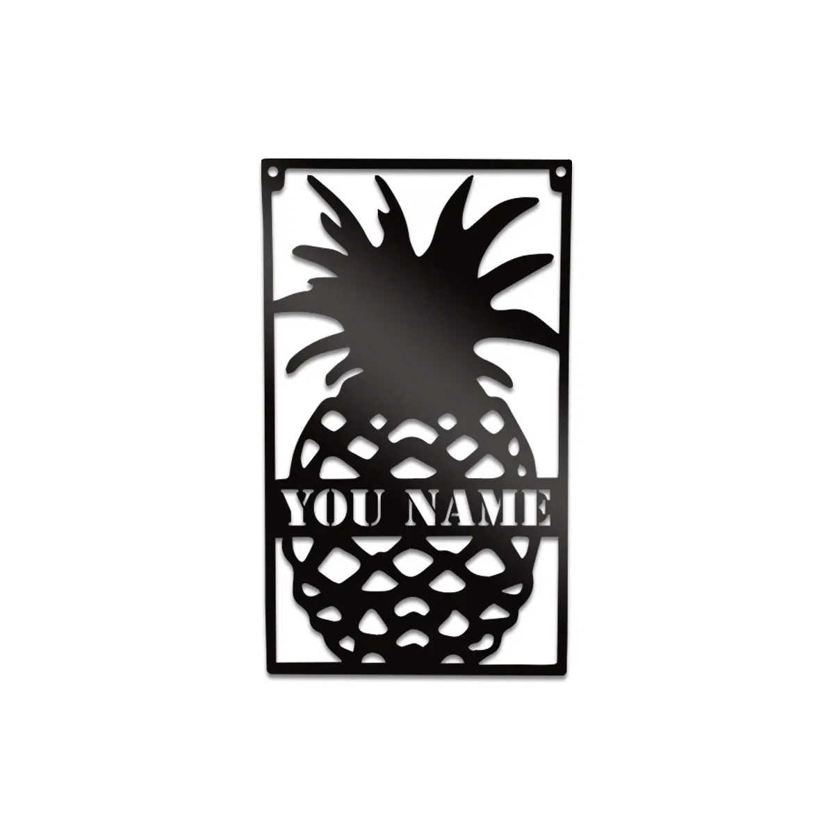 1pc Pineapple individuality creative Custom Name Metal Wall Signs Metal Wall Plaque For Living Room Decor