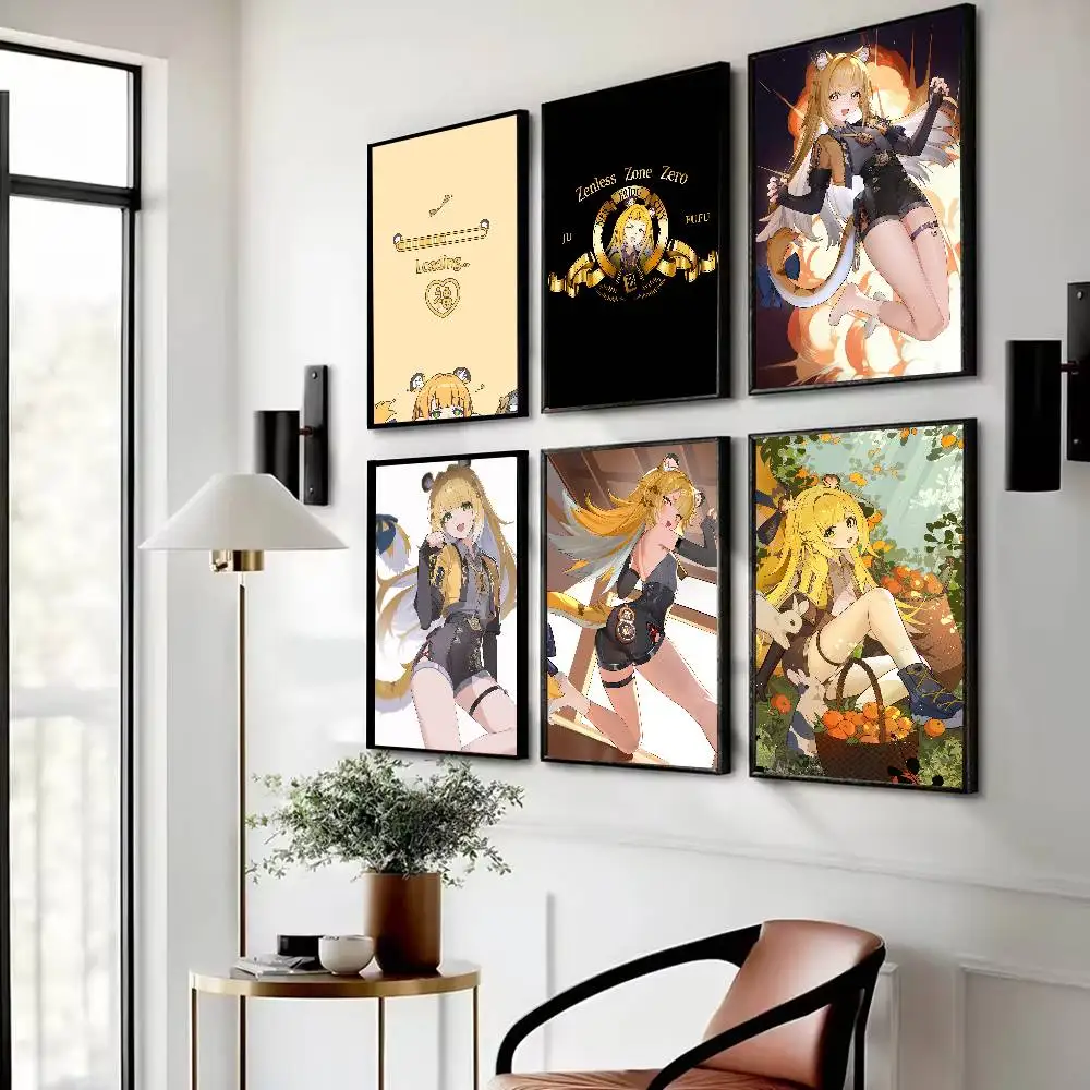 XL 40X60 Kawaii لطيف فتاة Ju Fufu شعبية Zenless منطقة صفر الألعاب المشارك HD الفن غرفة المعيشة غرفة نوم بار الديكور الجمالي