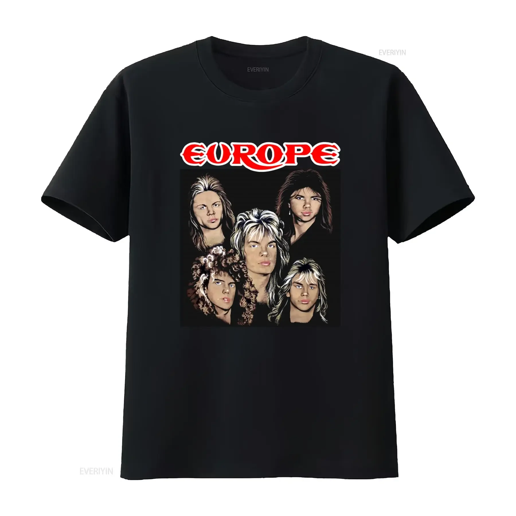 1986 Europe The Final Countdown Band T Shirt Black XL 80s Heavy Hair Metal Glam Rock Vintage Style vintage Washed