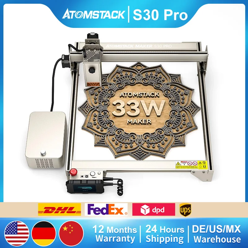 ATOMSTACK A30 S30 Pro 160W Laser Engraving Machine 36W Optical Power Cutting Wood Board Acrylic Offline Work DIY Engraving Metal